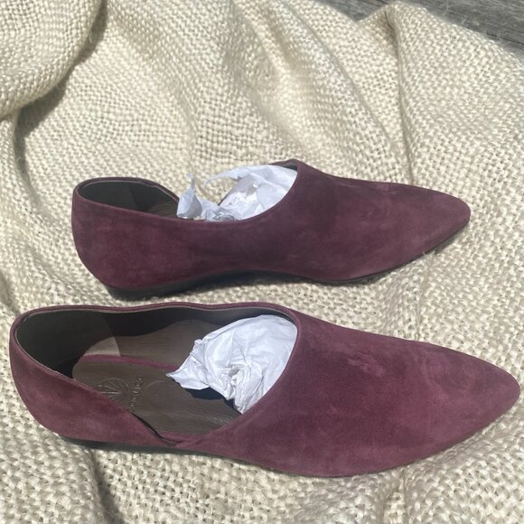 Coclico Doron Suede d'Orsay Flat Burgundy Moroccan suede babouche slipper 7 - Picture 2 of 15